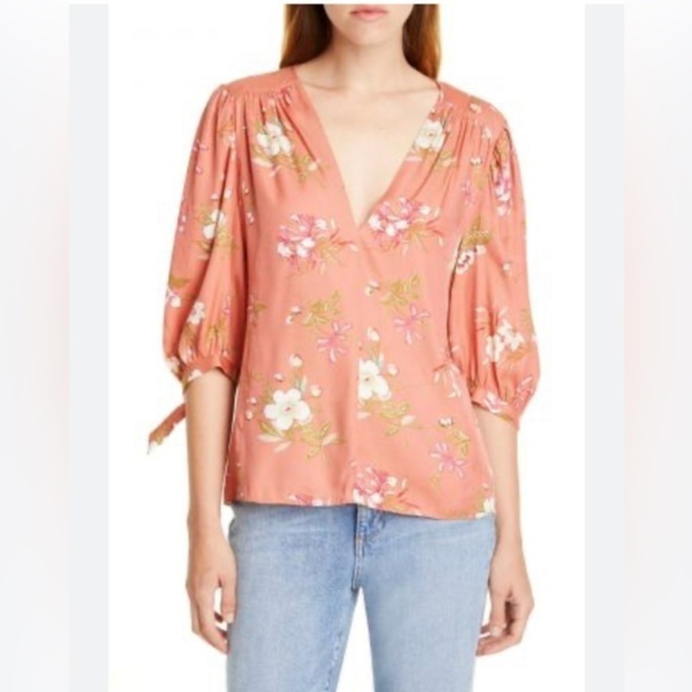 Rebecca Taylor Floral Blouse. Euc